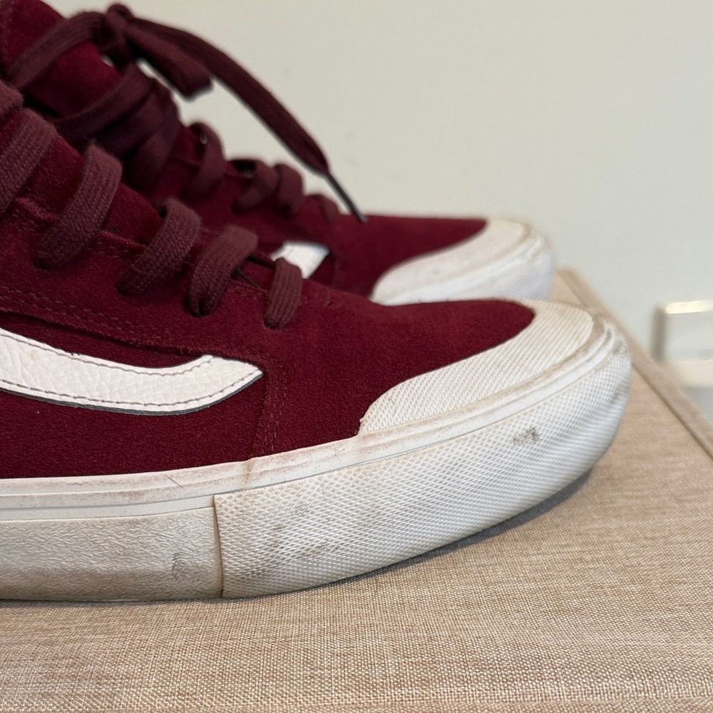 Vans Style 112 Mid Pro in Burgundy/White Shoes in Original Box - Picture 4 of 13